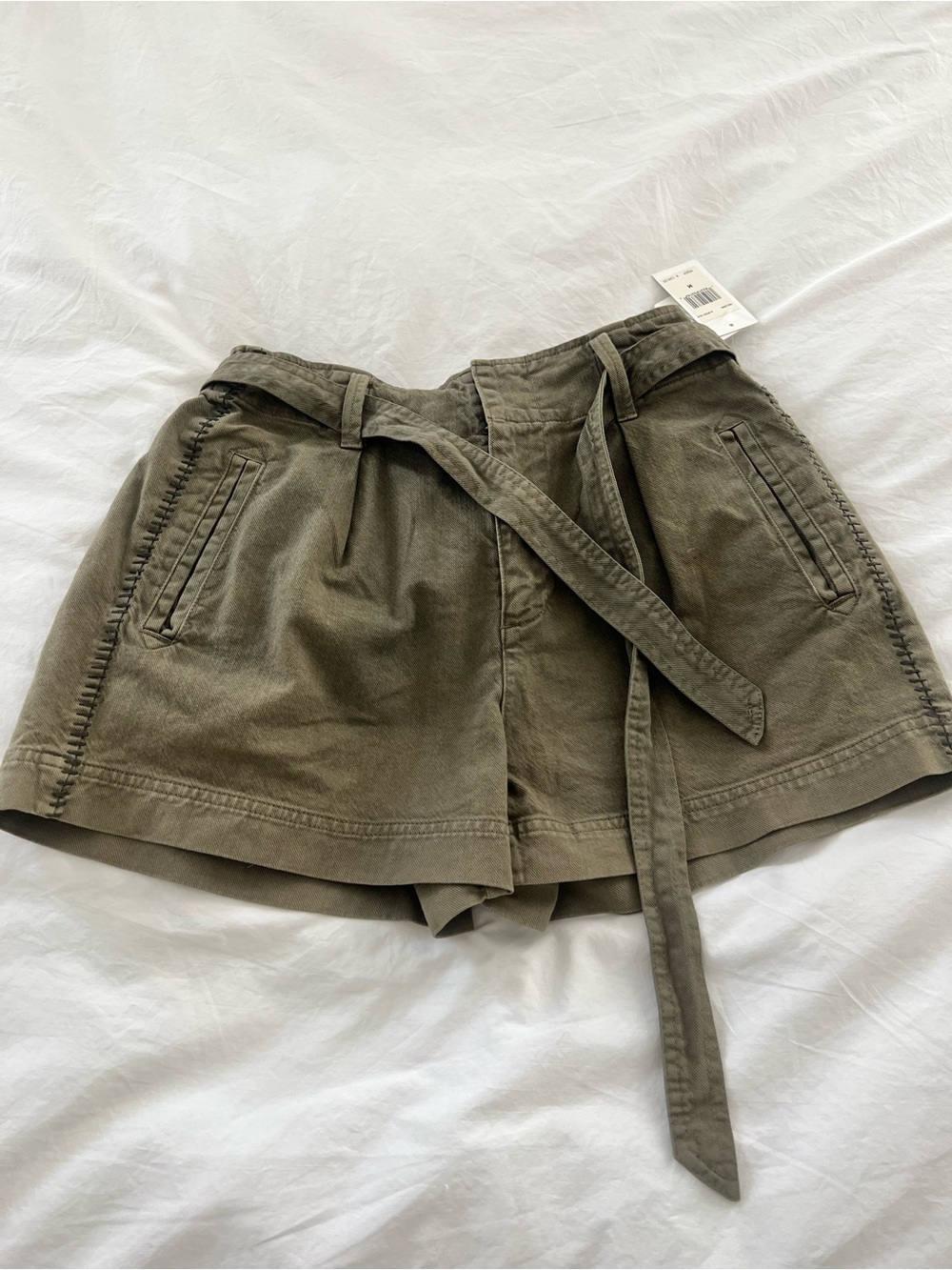 Splendid Olive Green Tie-Waist Shorts